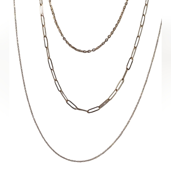 18k Gold paperclip style gold chain Plated can bundle with other chains last pic - Picture 5 of 5